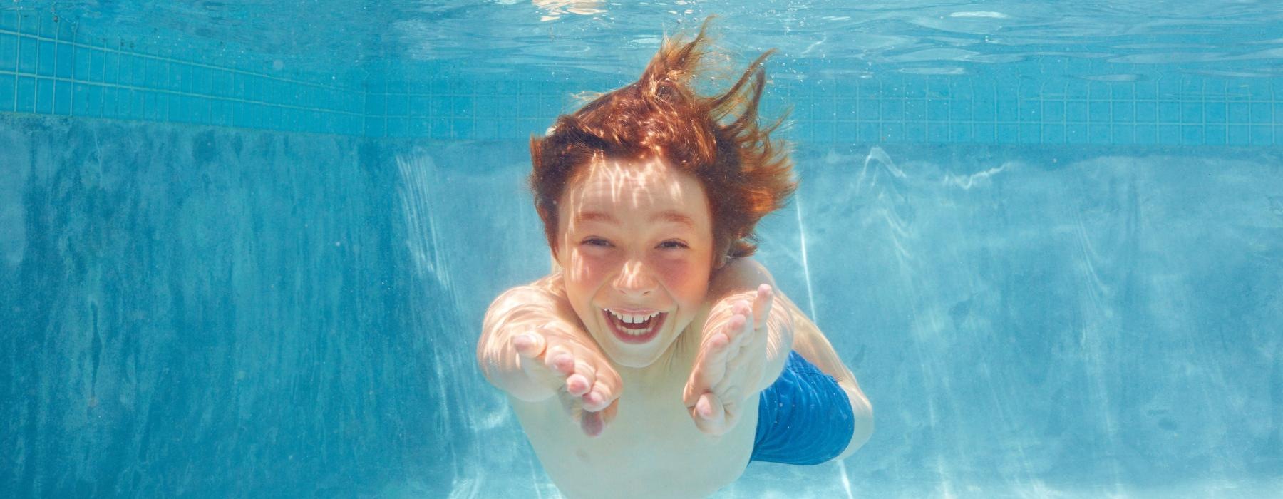 a child in a pool