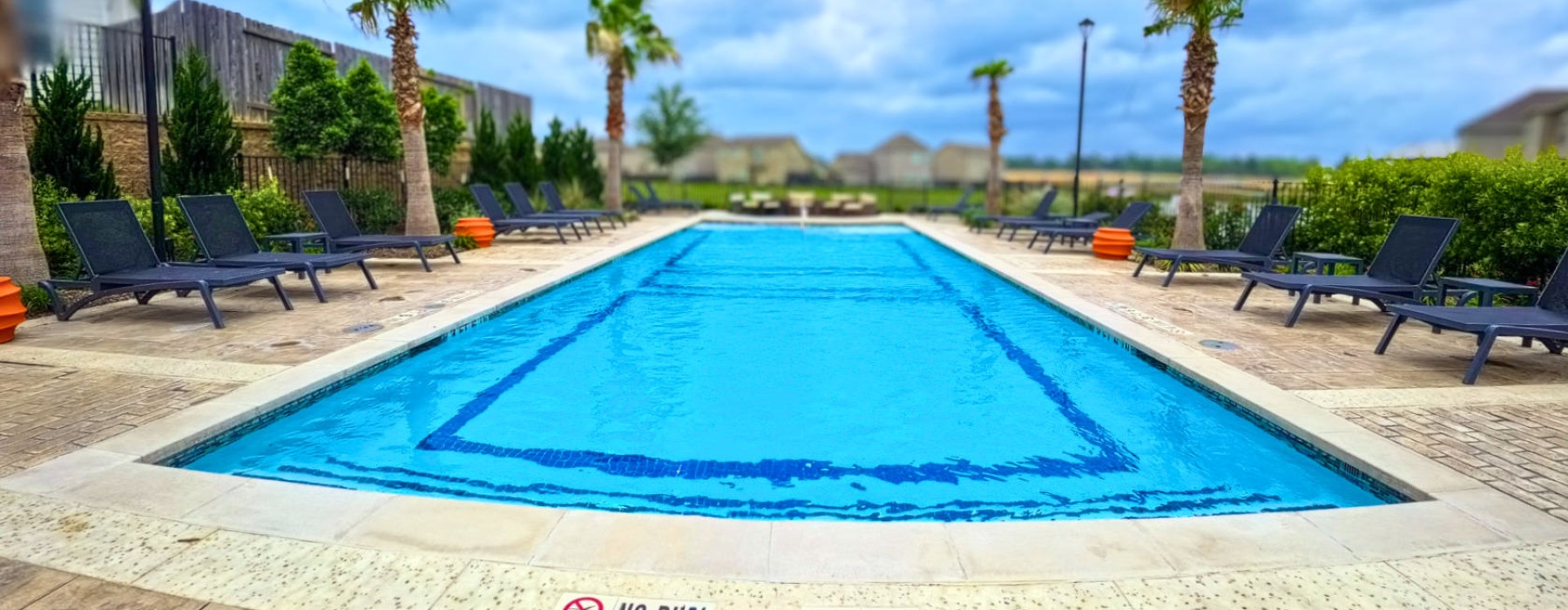 a swimming pool in a courtyard